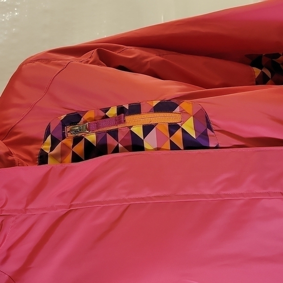 LANDS End Kids pink orange purple jacket coat with zip pockets size 14 - Picture 7 of 16